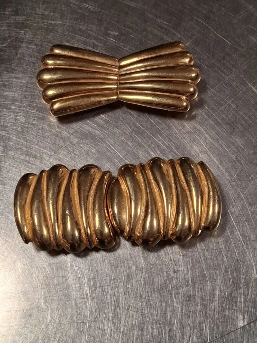 2 vintage deco belt buckles